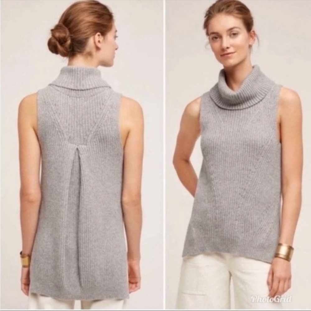 Anthropologie Angel Of The North Sleeveless Cowl Neck Sweater Turtleneck
